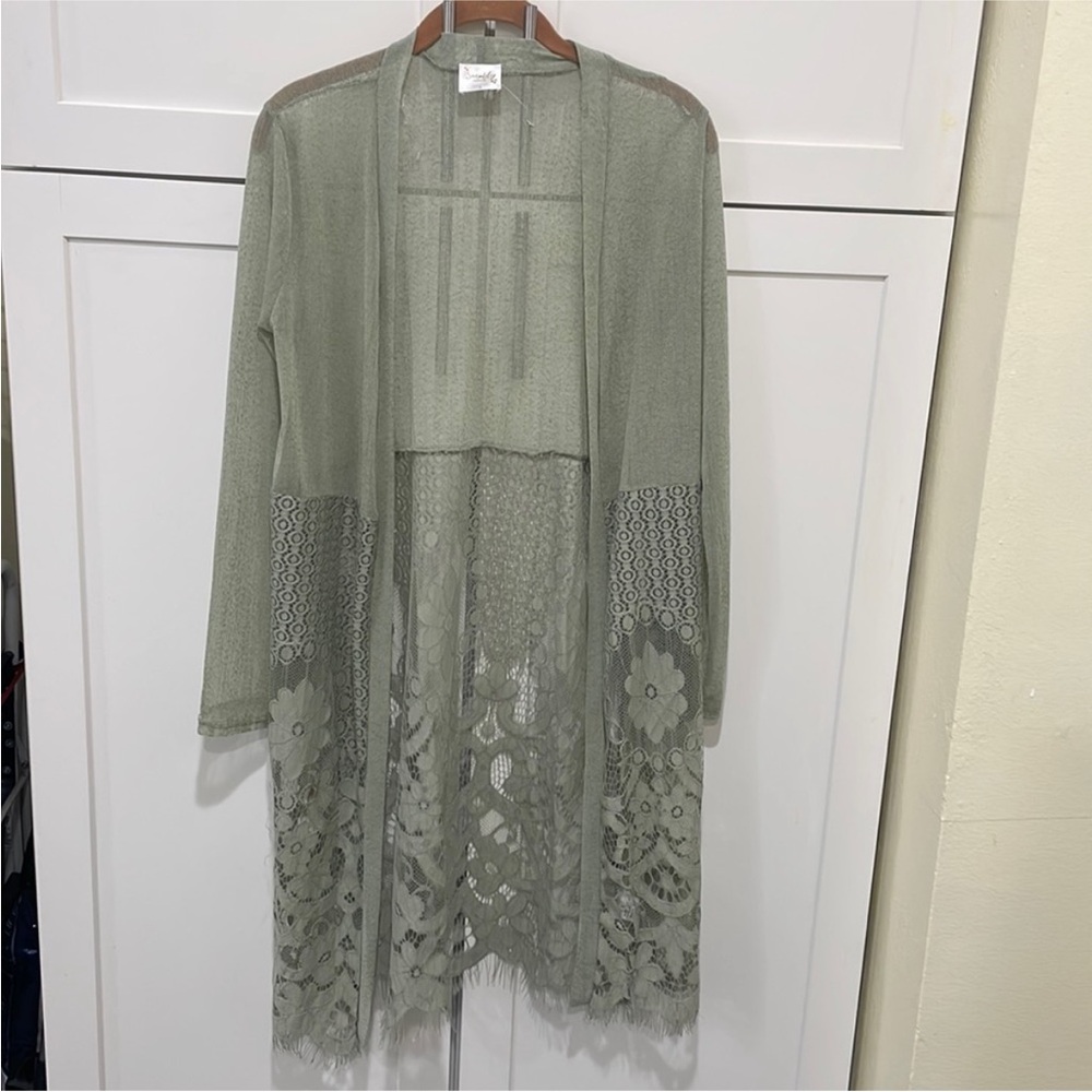 Siren Lily  green Lace Cover Up - Picture 2 of 4